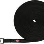 Trixie Hondenriem Sleeplijn Met Rubber Bekleed Zwart - 10 Mtrx1,5 cm