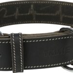 Trixie Halsband Hond Rustic Vetleer Heartbeat Zwart - 38-47 x 4 cm