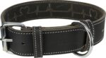 Trixie Halsband Hond Rustic Vetleer Heartbeat Zwart - 38-47 x 4 cm