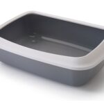 Savic Kattenbak Iriz Met Rand Koudgrijs / Wit - 50 x 37 x 13 cm
