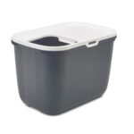 Savic Kattenbak Hop In Antraciet / Wit - 58,5 x 39 x 39,5 cm