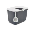 Savic Kattenbak Hop In Antraciet / Wit - 58,5 x 39 x 39,5 cm