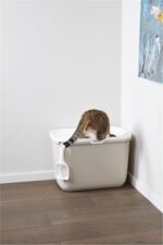 Savic Kattenbak Hop In Wit / Mokka - 58,5 x 39 x 39,5 cm