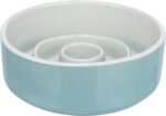 Trixie Voerbak Slowfeeding Keramiek Grijs / Blauw - 14 x 14 cm 450 ml