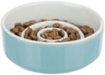 Trixie Voerbak Slowfeeding Keramiek Grijs / Blauw - 14 x 14 cm 450 ml