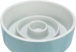 Trixie Voerbak Slowfeeding Keramiek Grijs / Blauw - 17 x 17 cm 900 ml