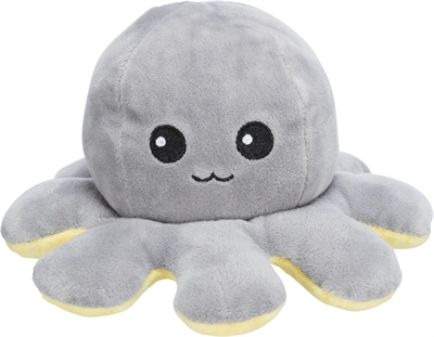 Trixie Octopus Omkeerbaar Pluche Grijs / Geel - 19 cm