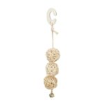Trixie 3 Rotan Ballen Met Bel Aan Touw Naturel - 24 cm