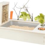 Trixie Voederstation Met Voerbak / Waterbak / Hooiruif Hout Naturel - 70 x 47 x 41 cm