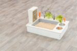 Trixie Voederstation Met Voerbak / Waterbak / Hooiruif Hout Naturel - 70 x 47 x 41 cm