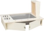 Trixie Voederstation Met Voerbak / Waterbak / Hooiruif Hout Naturel - 70 x 47 x 41 cm