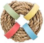 Trixie Zeegras Ring Met Papieren Ringen Naturel - 8 x 8 cm