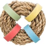 Trixie Zeegras Ring Met Papieren Ringen Naturel - 8 x 8 cm