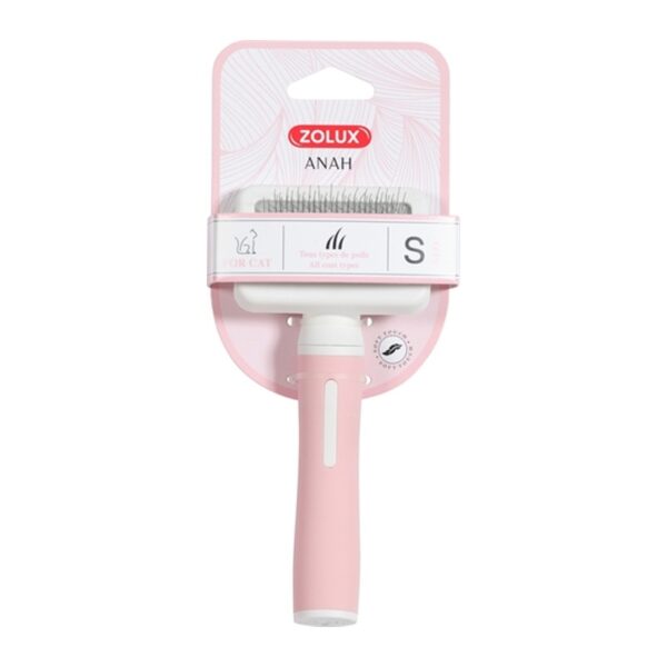Zolux Anah Slickerborstel Roze / Wit - S 7,5 x 3,5 x 16,5 cm