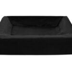 Bia Bed Royal Fluweel Hoes Hondenmand Zwart - Bia-3 70 x 60 x 15 cm