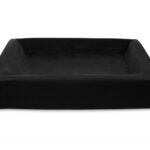 Bia Bed Royal Fluweel Hoes Hondenmand Zwart - Bia-4 85 x 70 x 15 cm