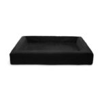 Bia Bed Royal Fluweel Hoes Hondenmand Zwart - Bia-6 100 x 80 x 15 cm