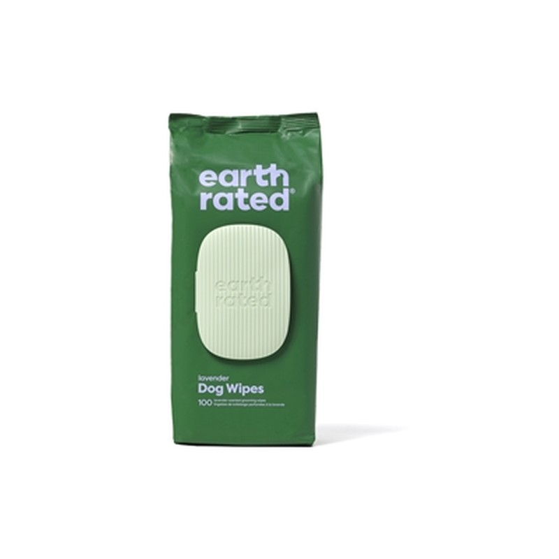 Earth Rated Dog Wipes Lavendel Composteerbaar - 20,5 x 20,5 cm 100 stuks