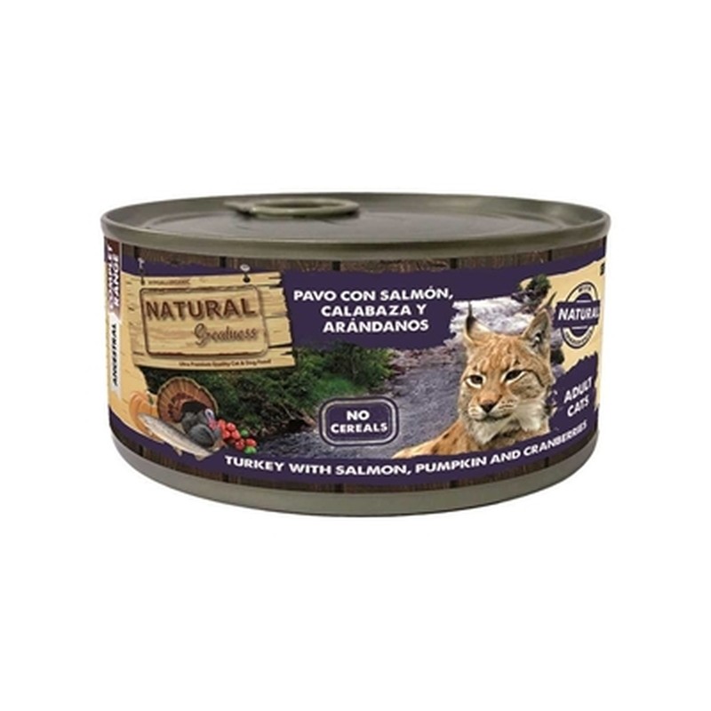 HuisdierXL VDM 412747 image derivative v1 Natural Greatness Cat Turkey / Salmon / Pumkin / Cranberries - 185 g