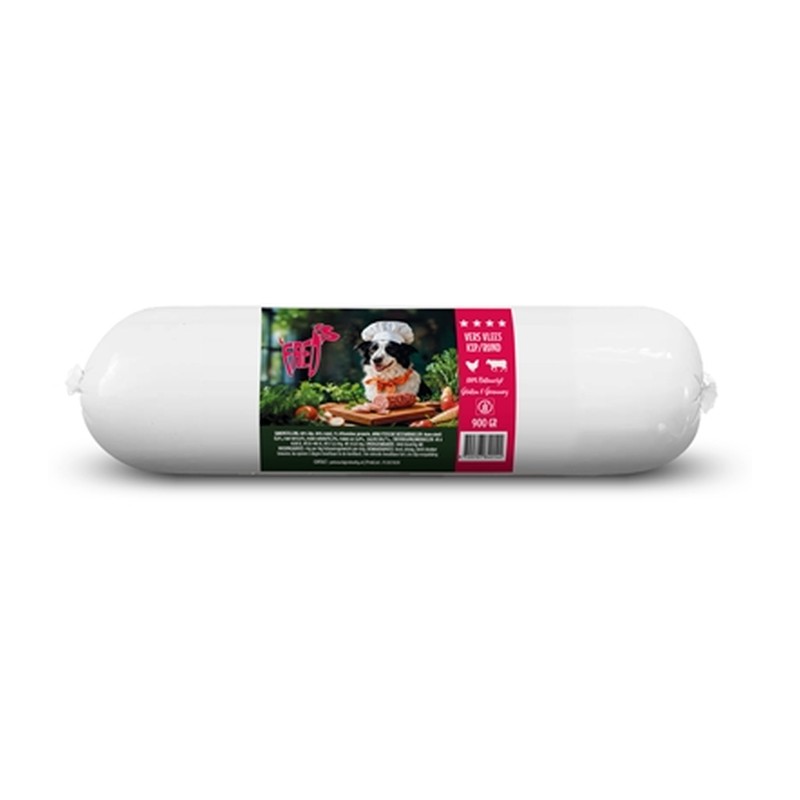 Freds Gestoomd Vers Vlees Worst Rund Tarwe En Glutenvrij - 900 g
