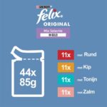Felix Pouch Original In Gelei Mix Box Rund / Kip / Tonijn / Zalm - 44 x 85 g