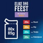 Felix Pouch Elke Dag Feest In Gelei Tonijn / Kabeljauw / Rund / Kip - 80 x 85 g