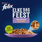 Felix Pouch Elke Dag Feest In Gelei Tonijn / Kabeljauw / Rund / Kip - 80 x 85 g
