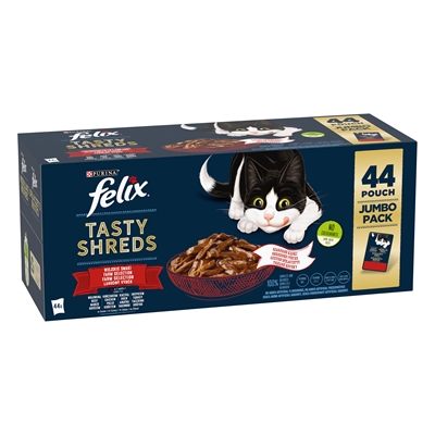 Felix Heerlijke Reepjes Farm Selectie Rund / Kip / Eend / Kalkoen - 44 x 80 g
