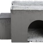 Trixie Hondenmand Huis Harvey Met Trap Grijs / Wit - 154 x 60 x 60 cm