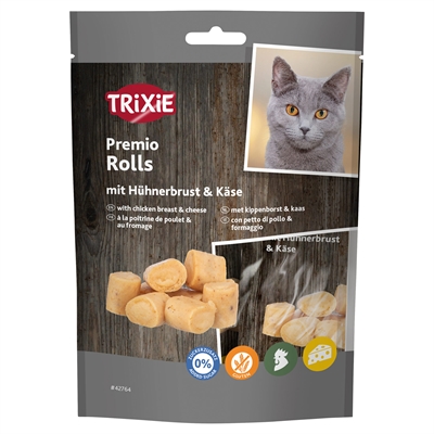 412870.jpg Trixie Premio Kip & Kaas Rolletjes Voor Katten Glutenvrij - 50 g