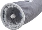 Trixie Katten Speeltunnel Harvey Velours / Pluche Grijs - 116 x 27 cm
