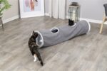 Trixie Katten Speeltunnel Harvey Velours / Pluche Grijs - 116 x 27 cm