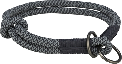 Trixie Halsband Hond Soft Half-Slip Zwart / Grijs - 55 x 1 cm