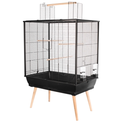 Zolux Vogelkooi Neo Jili Zwart - 78 x 48 x 81/112 cm