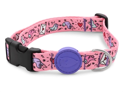 Morso Halsband Hond Gerecycled Sweet Tweet Roze - 30-42 x 1,5 cm
