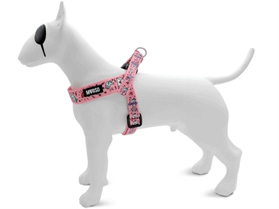 Morso Mini Hondentuig Verstelbaar Gerecycled Sweet Tweet Roze - 32-41 x 2,5 cm