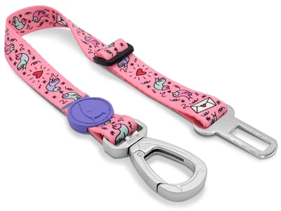 Morso Honden Autogordel Gerecycled Sweet Tweet Roze - 40-65 x 1,5 cm Tot 20 kg