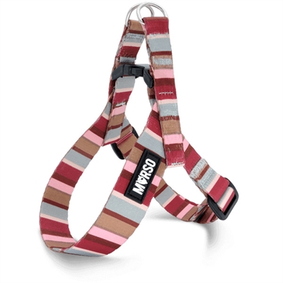 Morso Mini Hondentuig Verstelbaar Gerecycled Skyline Rood / Roze - 29-38 x 2,5 cm