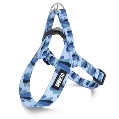 Morso Mini Hondentuig Verstelbaar Gerecycled Splash Blauw - 24-32 x 1,5 cm
