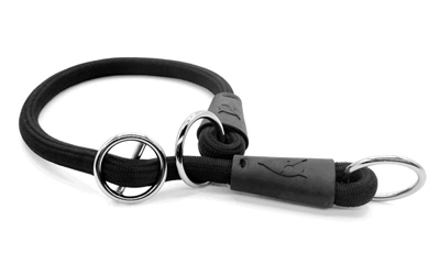 Morso Half Slip Halsband Hond Soft Rope Gerecycled Black Zwart - 60 x 1 cm