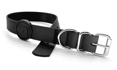 Morso Halsband Hond Waterproof Gerecycled Black Zwart - 33-41 x 1,5 cm