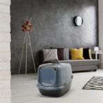 Savic Kattenbak Nestor Jumbo Marble Grijs / Zwart - 66,5 x 48,5 x 46,5 cm