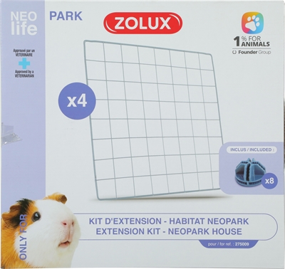 450093.jpg Zolux Neolife Neopark Cavia Uitbereidingsset Gaaspanelen - 35 x 35 cm 4 stuks
