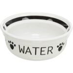 Trixie Drinkbak Hond Water Keramiek Wit / Zwart - 2,6 l 25 cm