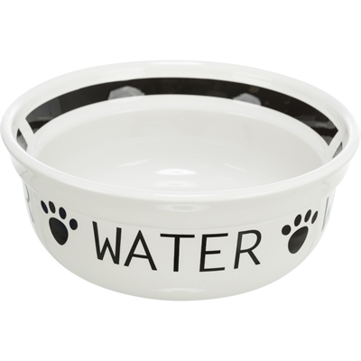 450419.jpg Trixie Drinkbak Hond Water Keramiek Wit / Zwart - 2,6 l 25 cm