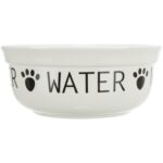 Trixie Drinkbak Hond Water Keramiek Wit / Zwart - 2,6 l 25 cm