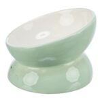 Trixie Voerbak / Drinkbak Kat Verhoogd Keramiek Salie / Wit - 150 ml 13 cm