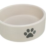 Trixie Voerbak / Drinkbak Hond Pootmotief Keramiek Lichtgrijs / Grijs - 800 ml 16 cm