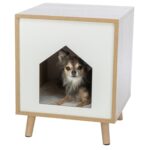 Trixie Kattenmand Huis Isa Houtlook Lichtbruin / Wit - 40 x 40 x 50 cm
