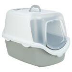 Trixie Kattenbak Vico Open Top Met Kap Lichtgrijs / Wit - 56 x 40 x 40 cm